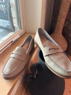 Cole Haan Women's Beige Suede Penny Loafers